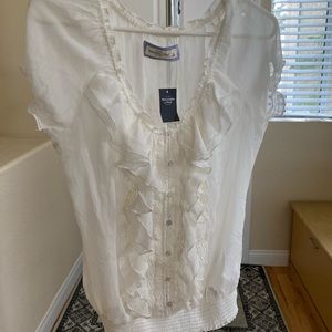 A&F white blouse size large